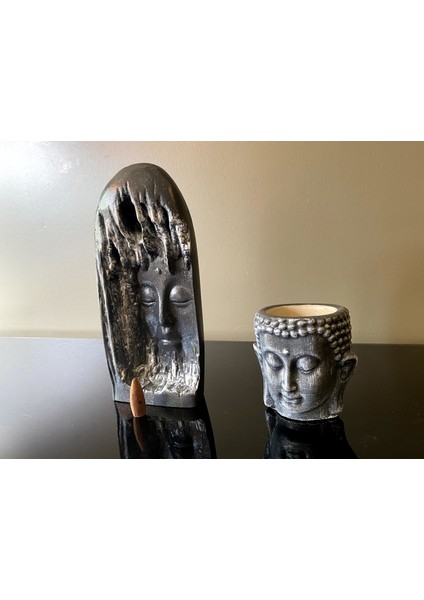 2'li Set , Buddha Geri Akış Tütsülük ve Buddha Buhurdanlık, Renk Seçenekli Ürün.