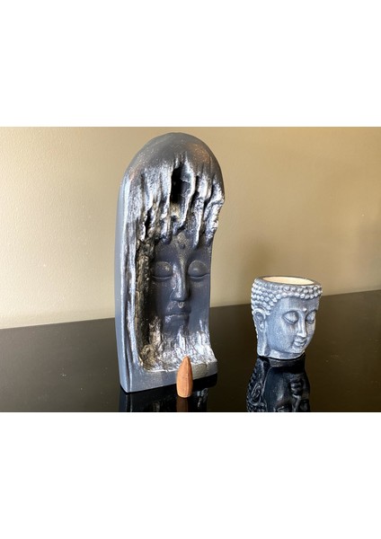 2'li Set , Buddha Geri Akış Tütsülük ve Buddha Buhurdanlık, Renk Seçenekli Ürün.