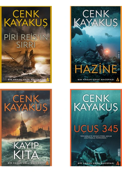 - Cenk Kayakuş 4 Kitap Set - Uçuş 345 Piri Reis'in Sırrı Hazine Kayıp Kıta - Cenk Kayakuş