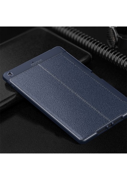 Ipad 8. Nesil 10.2 Inç Uyumlu Lux Premium Deri Görünümlü Kalemlikli Standlı Silikon Kılıf Mavi fiyatları