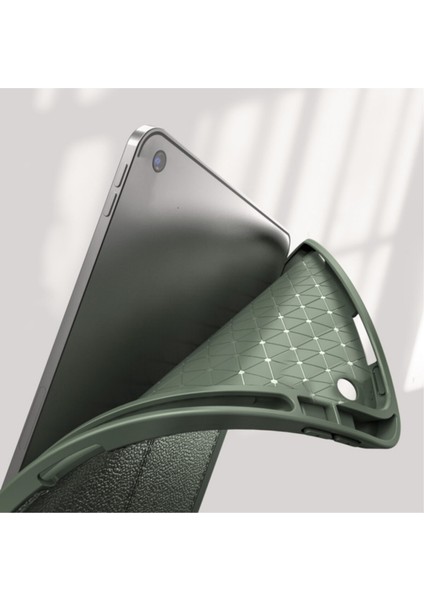 Ipad 8. Nesil 10.2 Inç Uyumlu Lux Premium Deri Görünümlü Kalemlikli Standlı Silikon Kılıf Mavi modelleri