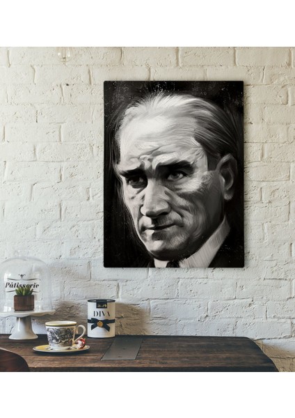 Gift Karakalem Atatürk Tasarımlı Kanvas Tablo-6 30X50CM