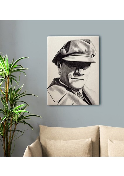 Gift Karakalem Atatürk Tasarımlı Kanvas Tablo-3 50X70CM
