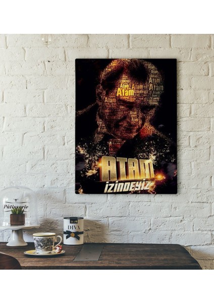 Gift Atatürk Tasarımlı Kanvas Tablo-22 30X50CM