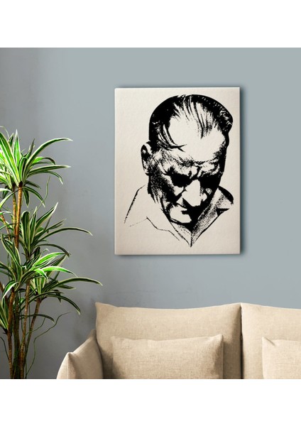 Gift Karakalem Atatürk Tasarımlı Kanvas Tablo-5 50X70CM