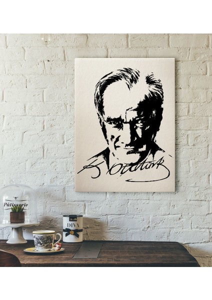 Gift Atatürk Silüet Tasarımlı Kanvas Tablo-1 30X50CM