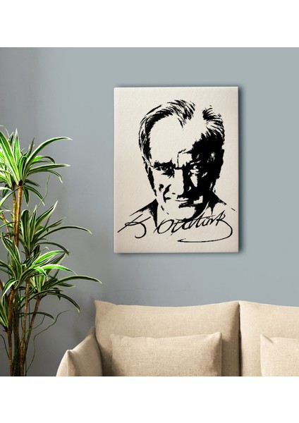 Gift Atatürk Silüet Tasarımlı Kanvas Tablo-1 50X70CM