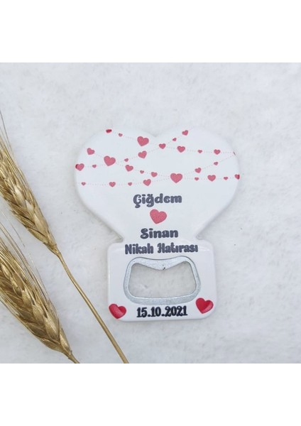 Hayaller Dükkanı 30 Adet Kalplerle Süslü Kalp Balon Açacak Magnet 7,5x8,5 Cm Uv Nikah Şekeri Nişan Ği