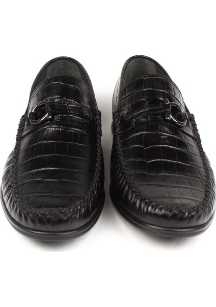 Loafer Ayakkabı Siyah Crocco