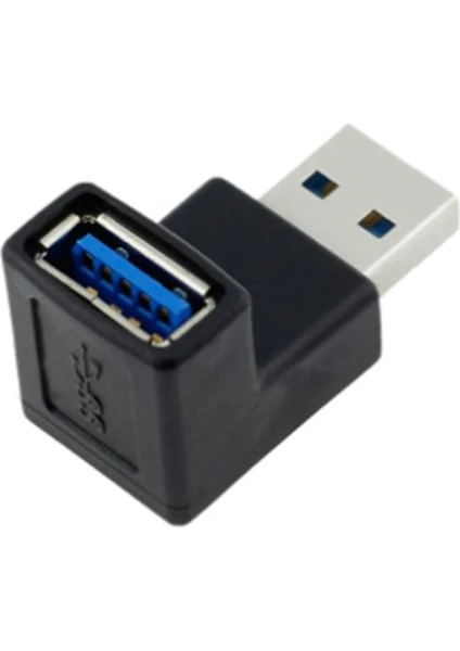 USB 3.0 Dirsek 90 Derece L Tipi Çevirici Dişi Erkek Uzatma Aparatı