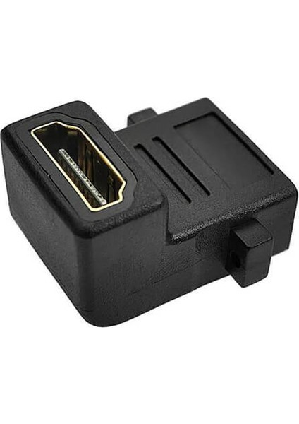 HDMI Dişi - Dişi Adaptör 90 Derece Panel Tipi HDMI Uzatma L Tipi Çevirici Dirsek
