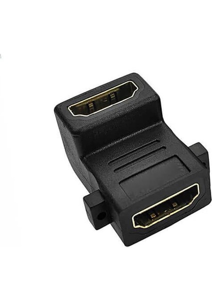 HDMI Dişi - Dişi Adaptör 90 Derece Panel Tipi HDMI Uzatma L Tipi Çevirici Dirsek