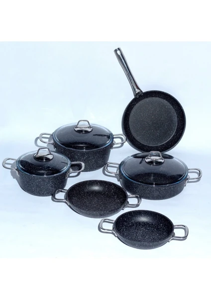 Granit Döküm 9 Parça Black Set