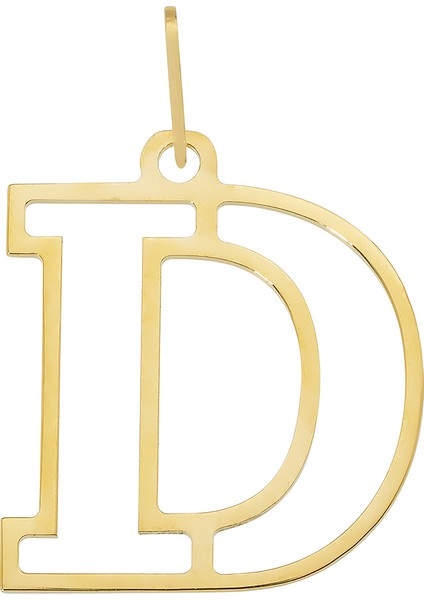 14 Ayar Altın D Harfi Kadın Kolye Ucu