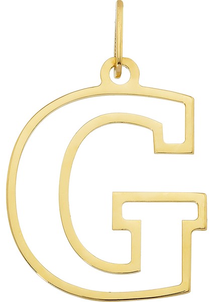 14 Ayar Altın G Harfi Kadın Kolye Ucu