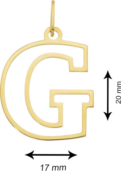 14 Ayar Altın G Harfi Kadın Kolye Ucu fiyatları