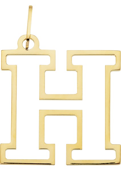 14 Ayar Altın H Harfi Kadın Kolye Ucu