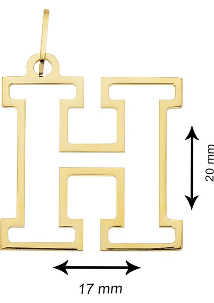 14 Ayar Altın H Harfi Kadın Kolye Ucu fiyatları