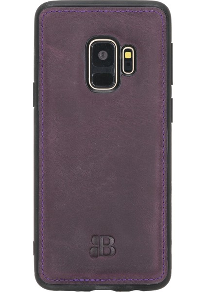 Samsung Galaxy S9 Mor Deri Arka Telefon Kılıfı Mor
