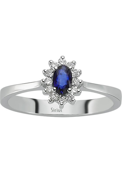 Pırlanta ve Oval Safir Taşlı Yüzük 0423R0055