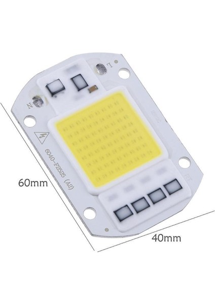 Beyaz 220 V Projektör Cob LED 50 W Driver Çipli