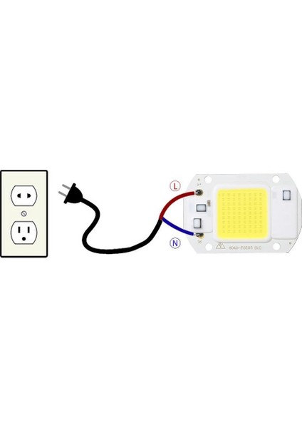 Beyaz 220 V Projektör Cob LED 50 W Driver Çipli