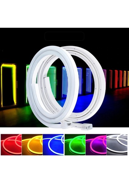 Neon Şerit LED 220 Volt Esnek Silikonlu Aydınlatma Fiş Dahil