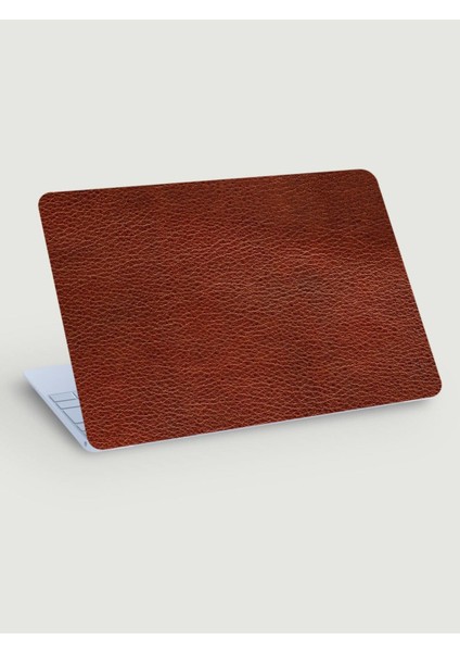 Kahve Kırmızı Deri Desenli Pvc Laptop Sticker