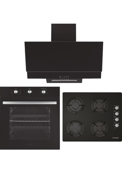 Gardenya 3'lü Siyah Ankastre Set (F17-GLS640-MFA614)