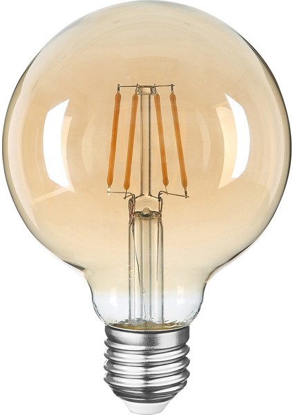 E27 LED FİLAMANLI RUSTIK AMPUL G95 BAL CAM 8W 2500k Gün Işığı ERD-86