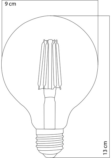 E27 LED FİLAMANLI RUSTIK AMPUL G95 BAL CAM 8W 2500k Gün Işığı ERD-86