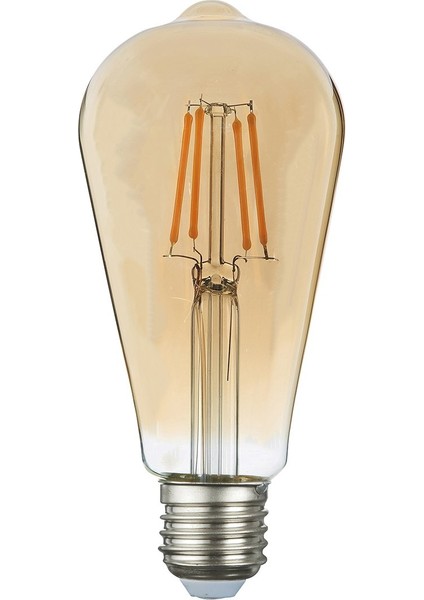 Rustik Flamanlı Armut LED Ampul Gün Işığı ST64 8W 2500K E27