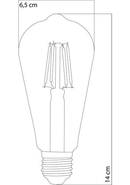 Rustik Flamanlı Armut LED Ampul Gün Işığı ST64 8W 2500K E27