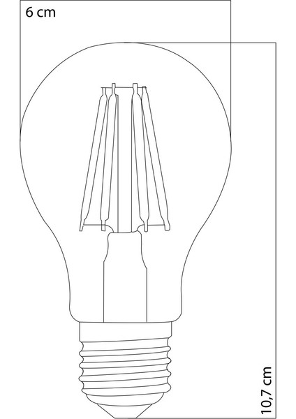 LED Filament Ampul Beyaz 6W 6500K E27