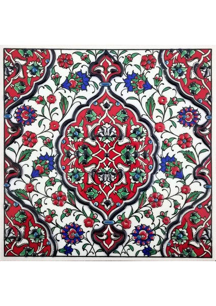 20 x 20 cm El Yapımı Iznik Çinisi