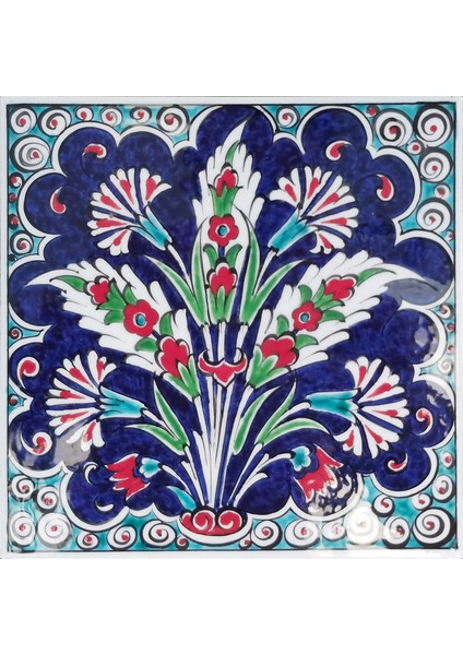 20 x 20 cm El Yapımı Iznik Çinisi