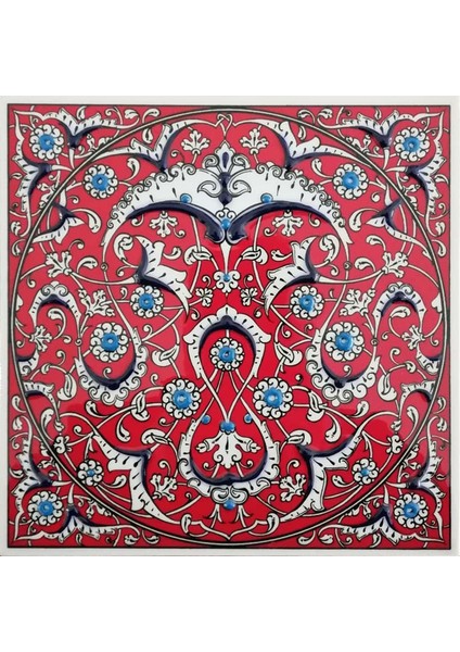 20 x 20 cm El Yapımı Iznik Çinisi