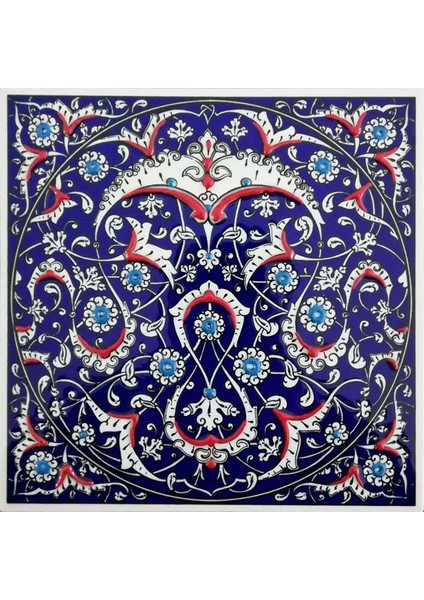 20 x 20 cm El Yapımı Iznik Çinisi