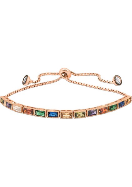 Gümüş Miix Baget Taşlı Asansör Bileklik