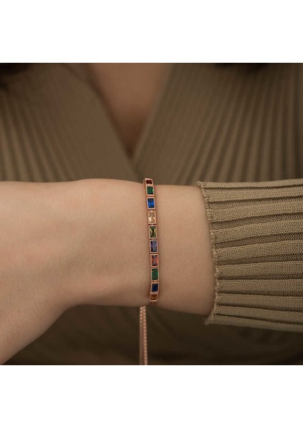 Gümüş Miix Baget Taşlı Asansör Bileklik modelleri