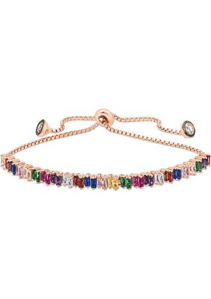 Gümüş Mix Baget Taşlı Asansör Bileklik