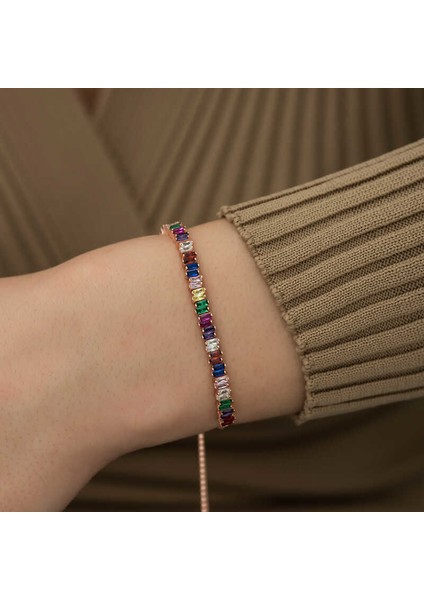 Gümüş Mix Baget Taşlı Asansör Bileklik fırsatları