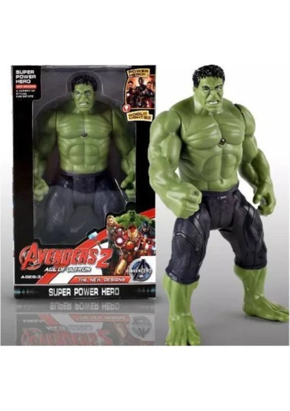 Büyük Boy Işıklı Hareketli Marvel Titan Hero Hulk Figür Yeşil Dev 30 cm