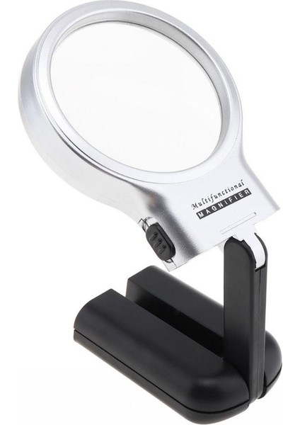Katlanabilir Ayarlı Büyüteç 10 LED Işık El Veya Masa Akrilik Optik Lens 3x 4.5x