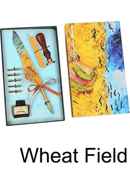 Van Gogh Wheat Field Divit Kalem Mum Mühür Kaligrafi Seti