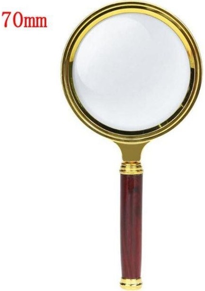 El Büyüteç Sökülebilir Vidalı Yapay Maun Ağacı Sap Hd Cam Lens 10 x 70MM