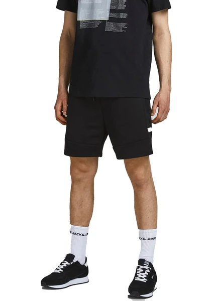 Jack & Jones Jpstaır Sweat Shorts Bex Sn Siyah Erkek Şort 12186750-Black