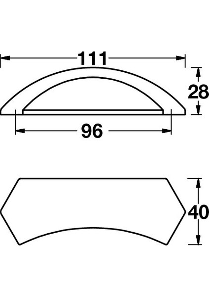 Nove 96MM Kabuk Kulp, Mat Siyah Renk