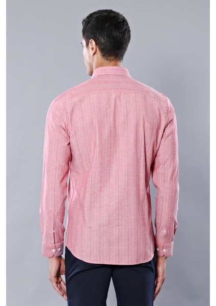 Erkek Ekose Desenli Uzun Kollu Slim Fit Gömlek fiyatları
