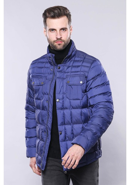 Erkek Kapitone Dikiş Detaylı Slim Fit Mont
